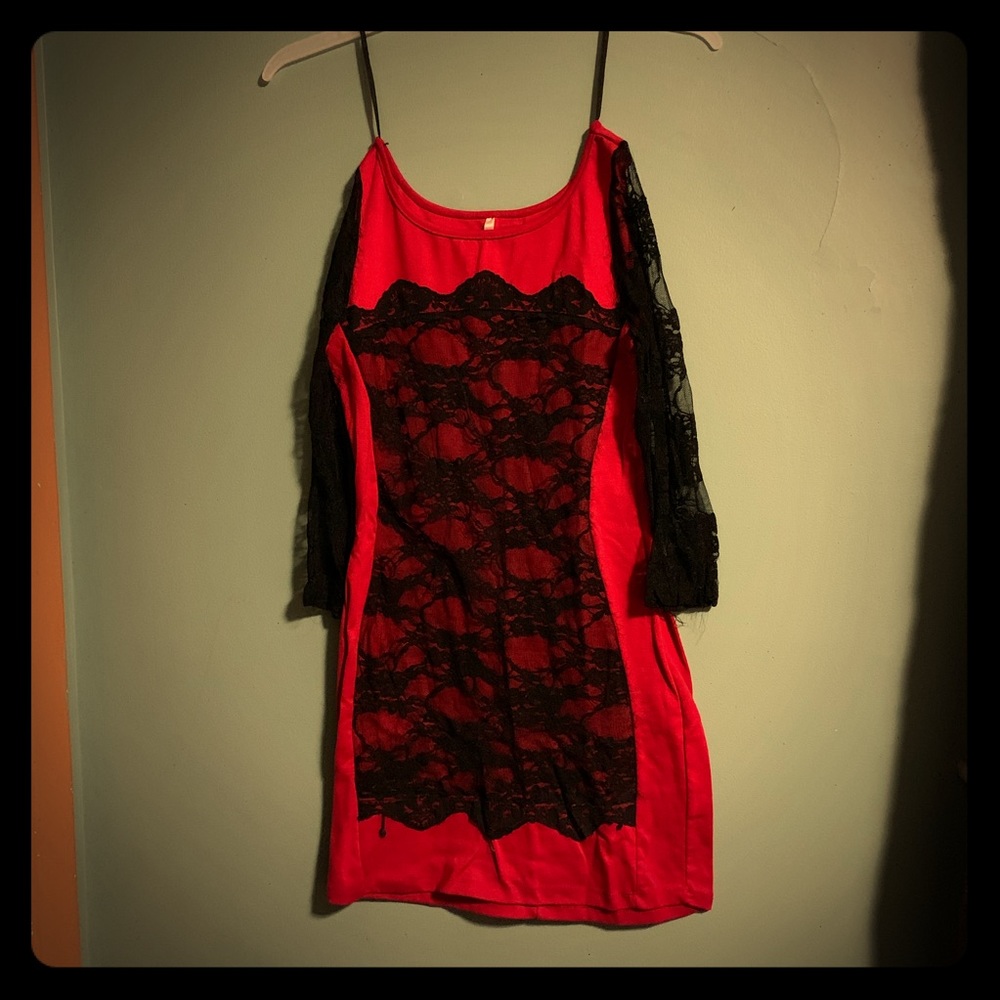 Dress with see through sleeves